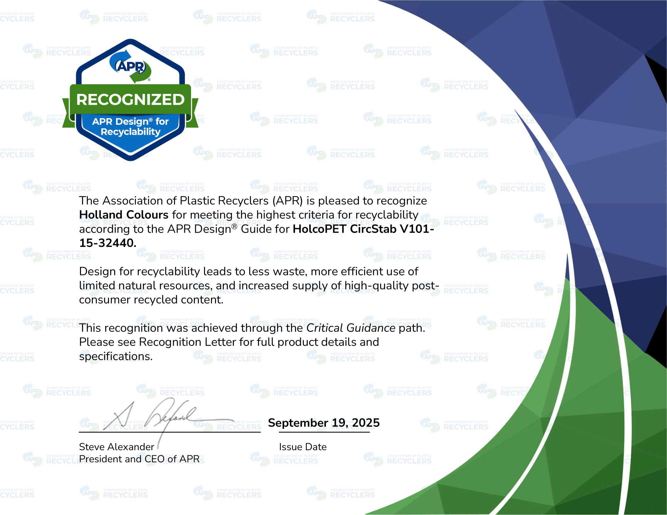 APR-Design-Recognition-Certificate-Holland Colours-Sept 2025-1
