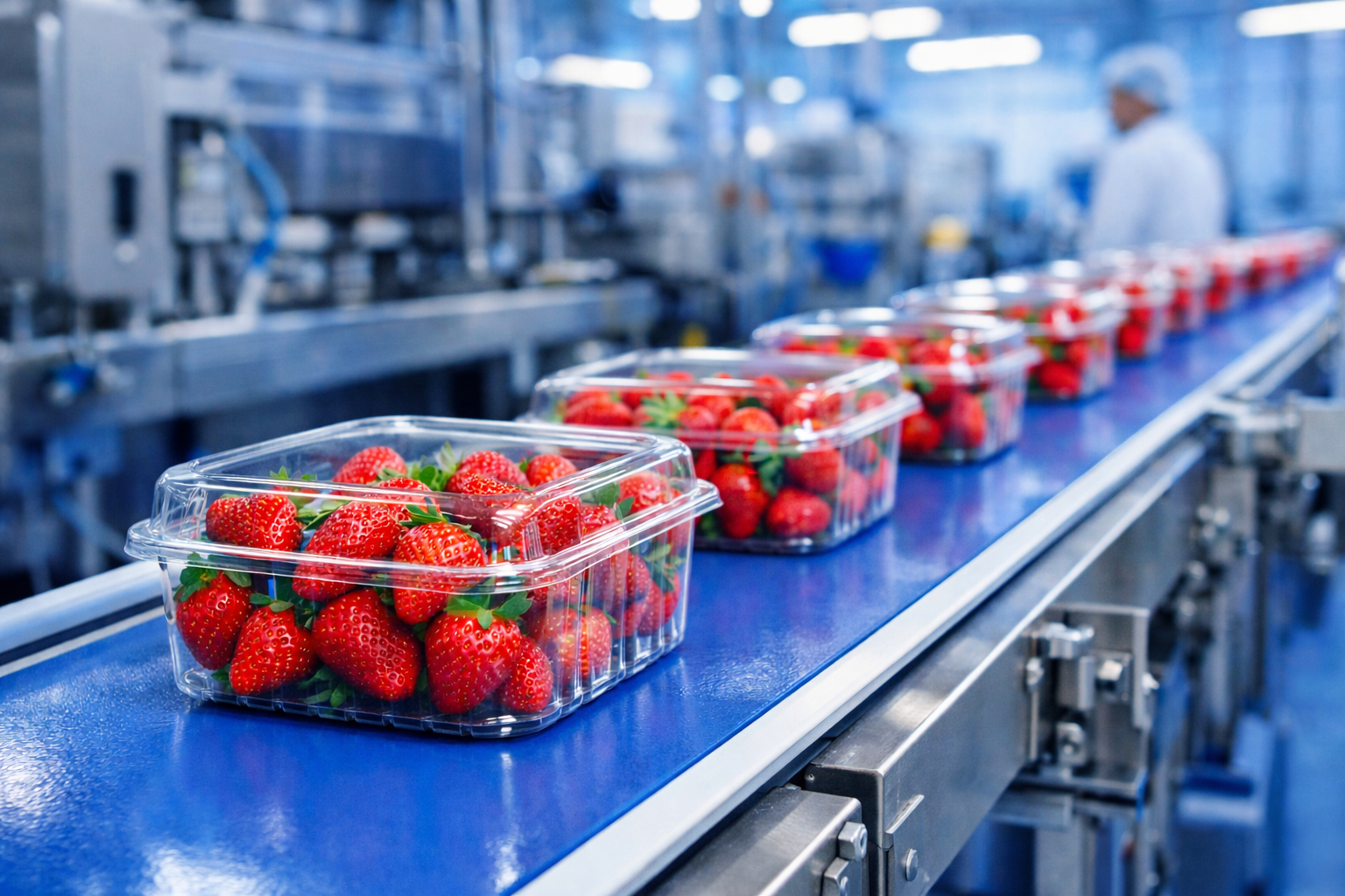 Food contact suitable coated fabrics conveyor belt